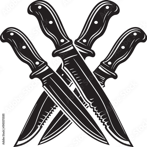 knives silhouette vector art Illustration file