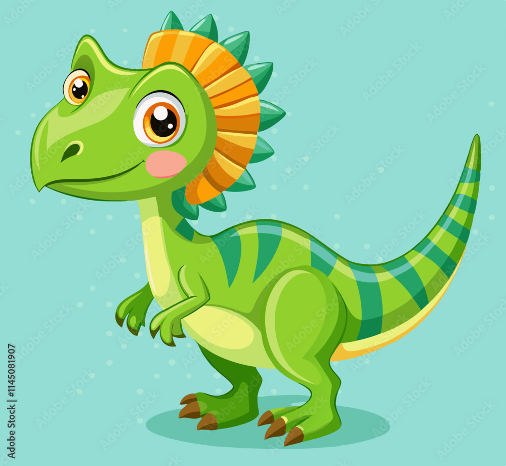 Fototapeta premium cute dilophosaurus dinosaur isolated