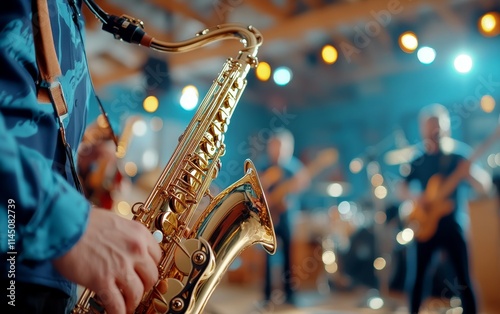 Saxophone Solo in a Lively Jazz Performance