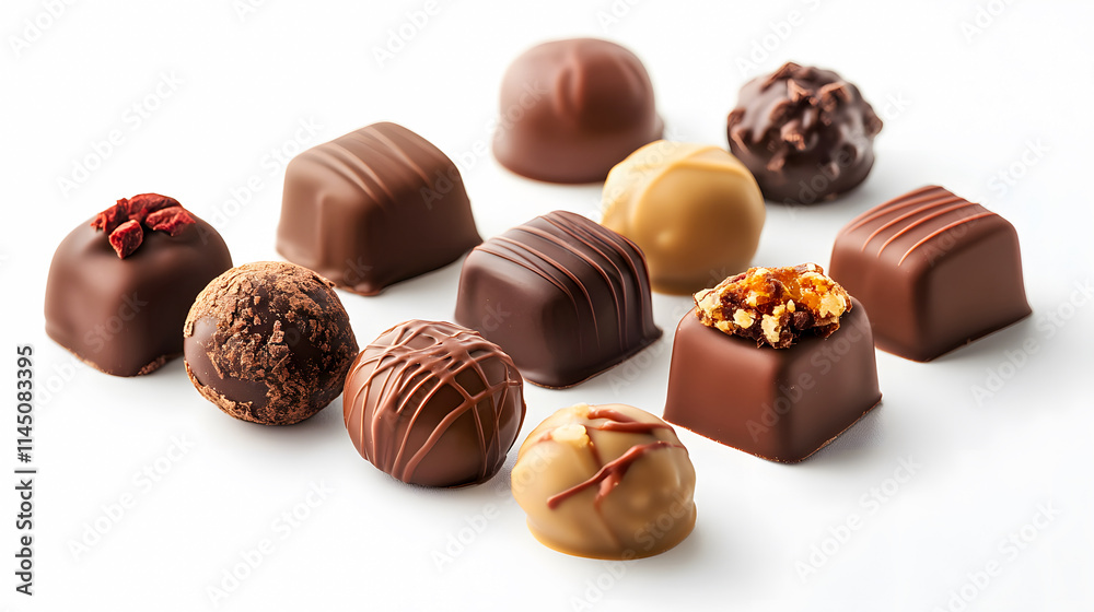 A selection of chocolate pralines. A selection of chocolate pralines.