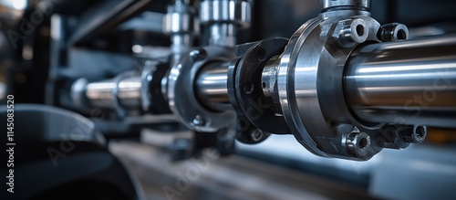 Close-up of industrial pipeline system.