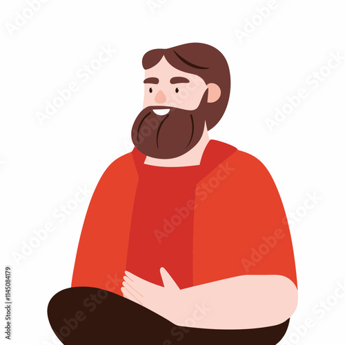 bearded man character icon isolated

