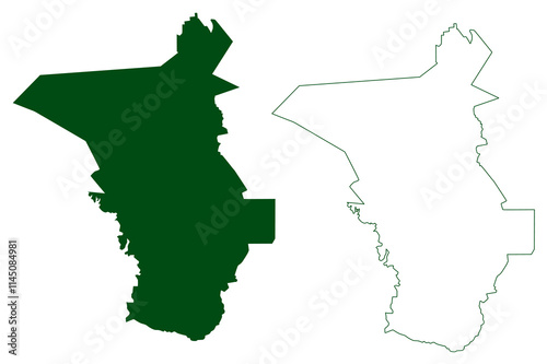 San Francisco de Conchos municipality (Free and Sovereign State of Chihuahua, Mexico, United Mexican States) map vector illustration, scribble sketch map