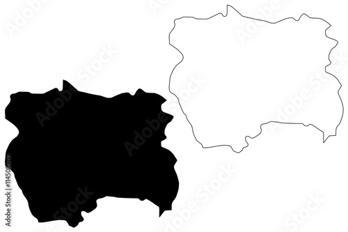 Kolasin Municipality (Montenegro, Municipalities of Montenegro) map vector illustration, scribble sketch Kolasin map