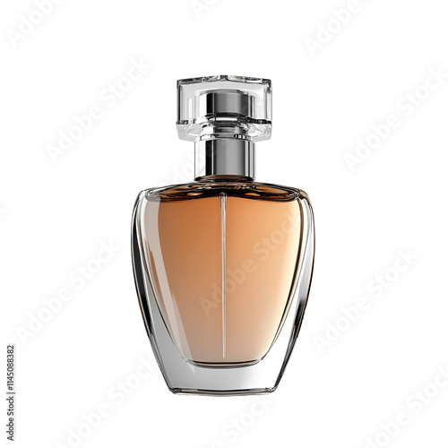 Elegant Amber Perfume Bottle Glass, Fragrance, Scent, Luxury, Design photo