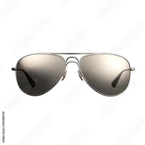 Reflective Aviator Sunglasses Silver Metal Frame, Gradient Lenses