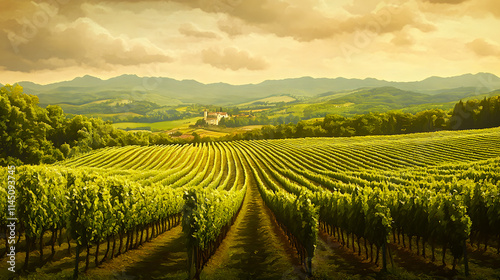Wallpaper Mural Picturesque vineyard landscape. Torontodigital.ca