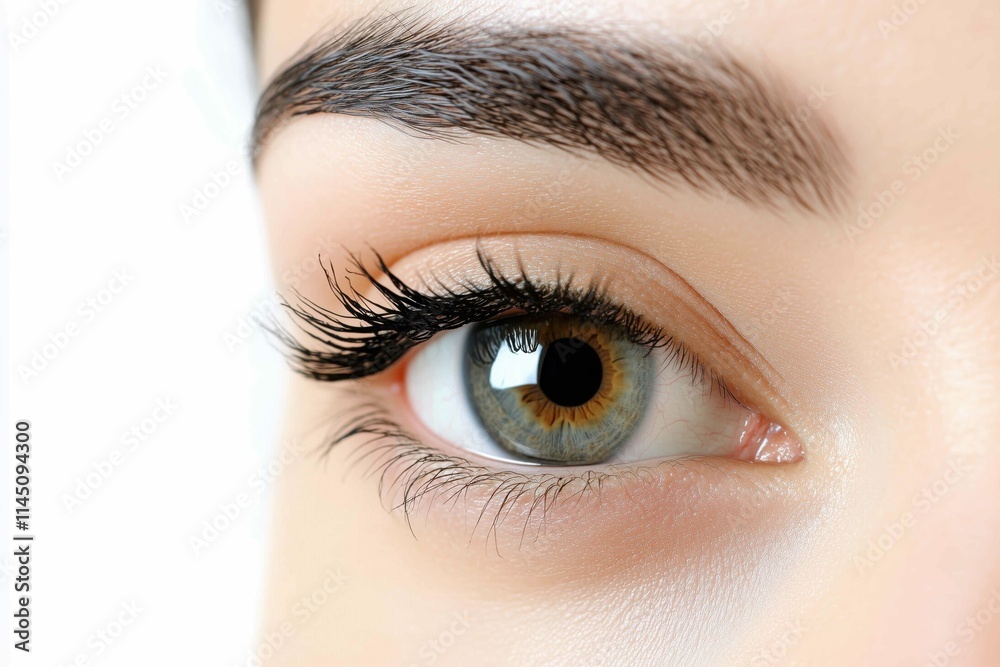 Fototapeta premium Closeup female blue eye. Optometry and health concept