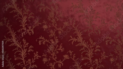 A Rich, Deep Red Velvet Wallpaper Background, Featuring Luxurious Texture and Elegant Depth, Creating a Warm, Sophisticated Atmosphere with a Touch of Opulence