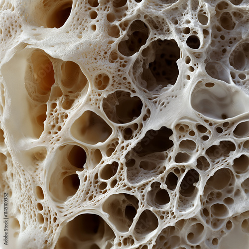 A highly detailed microscopic view of bone tissue photo