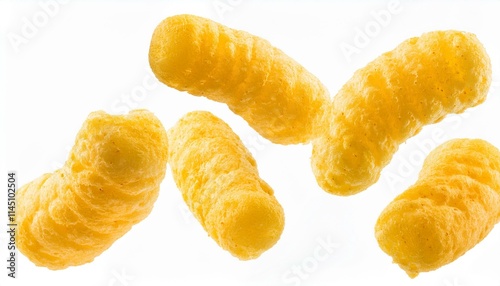 Crispy and Crunchy Puff Shot Isolated on White background. Masala or Salt flavour snacks. ai  generator