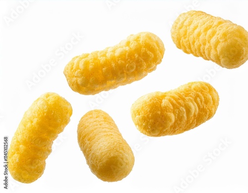 Crispy and Crunchy Puff Shot Isolated on White background. Masala or Salt flavour snacks. ai  generator