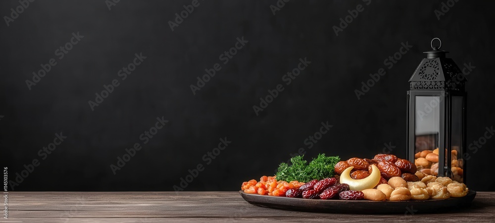 Elegant food display with traditional treats cozy setting tabletop arrangement warm lighting culinary art Elegant food display with traditional treats cozy setting tabletop arrangement warm lighting culinary art