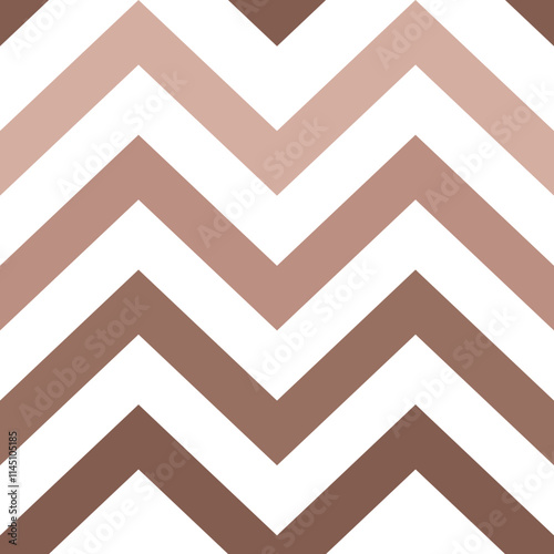 Seamless mocha mousse zigzag pattern on white background