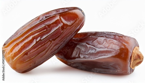 Two Dried dates fruit isolated on white background. Clipping path. high-quality