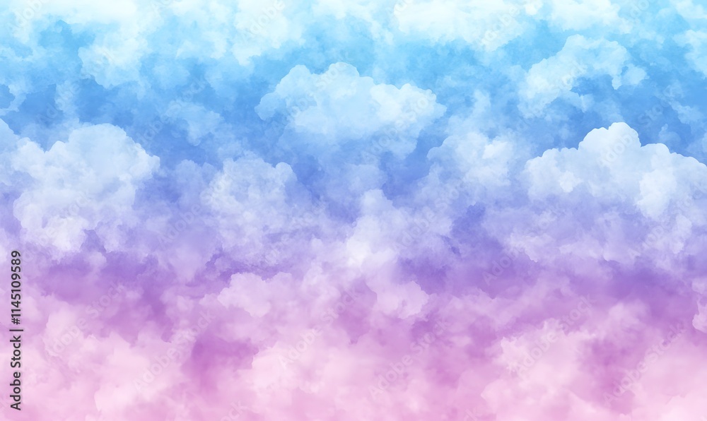 Dreamy pastel sky gradient with fluffy clouds. Dreamy pastel sky gradient with fluffy clouds.