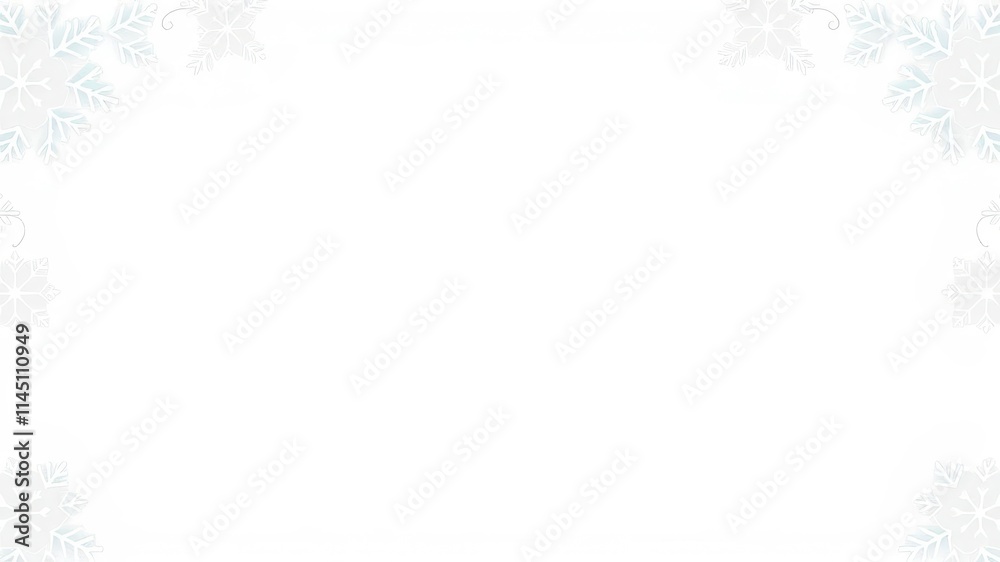 A festive Christmas card design featuring a delicate snowflake border in a vector illustration style, holiday, elegant A festive Christmas card design featuring a delicate snowflake border in a vector illustration style, holiday, elegant