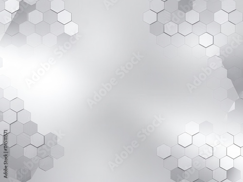 Abstract hexagonal metal background with soft lighting creating a modern and sleek look, metallic, geometric, backdrop