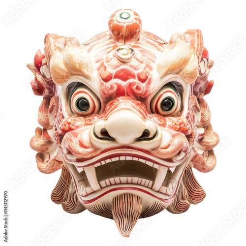 Detailed look at chinese new year lion head festivities photo