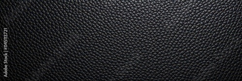 Close-up shot of intricate black leather texture with visible grains and creases, fabric, luxurious, grains