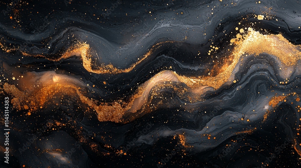 A vibrant poster with a high-resolution gold and black marble pattern, featuring realistic liquid ink textures that create a dynamic and captivating design. A vibrant poster with a high-resolution gold and black marble pattern, featuring realistic liquid ink textures that create a dynamic and captivating design.
