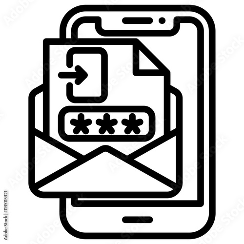 Line icon OTP vector contact us communication