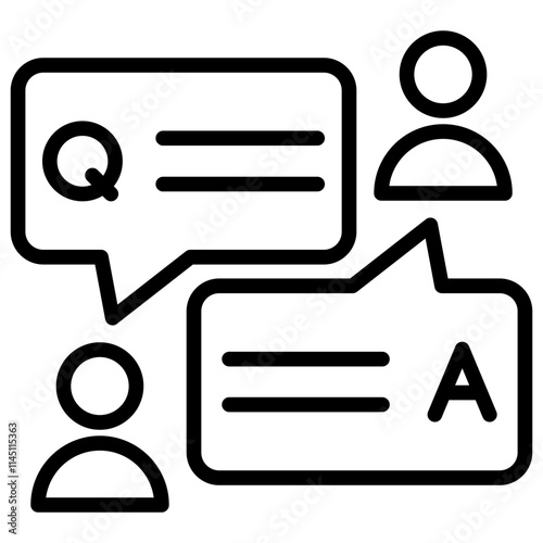Line icon Q & A vector contact us communication