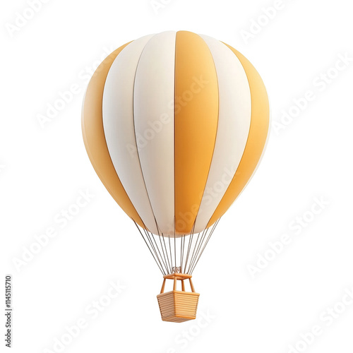 a flying air baloon white background