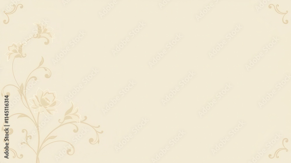Elegant cream background adorned with intricate floral pattern, design, classy, sophisticated Elegant cream background adorned with intricate floral pattern, design, classy, sophisticated