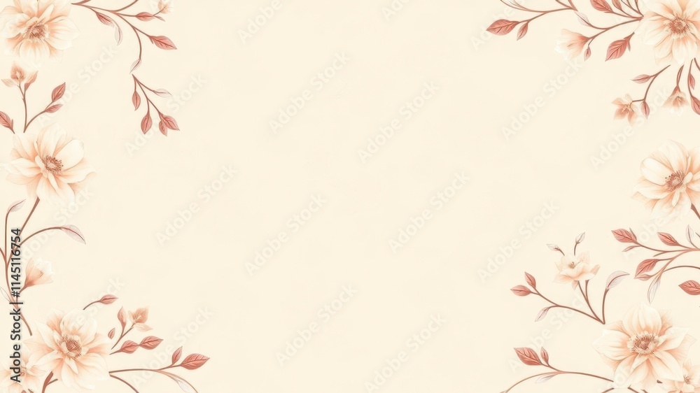 Floral pattern on luxurious cream background, floral, backdrop, luxury Floral pattern on luxurious cream background, floral, backdrop, luxury