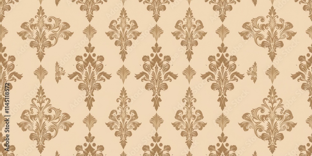 Intricately designed seamless damask wallpaper in blue and gold tones, elegant, sophisticated, decorative Intricately designed seamless damask wallpaper in blue and gold tones, elegant, sophisticated, decorative
