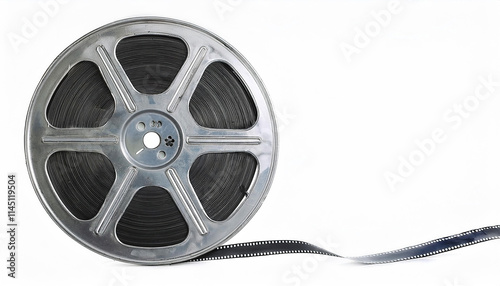  Movie film reel on white background