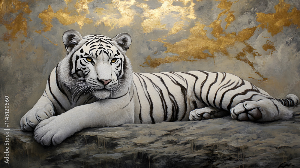 Naklejka premium A white tiger.