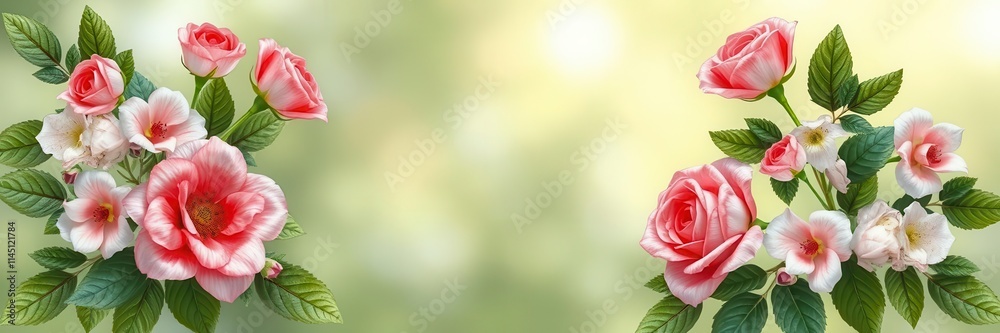 Rose flower with delicate green leaves creating a perfect frame, nature, leaves Rose flower with delicate green leaves creating a perfect frame, nature, leaves