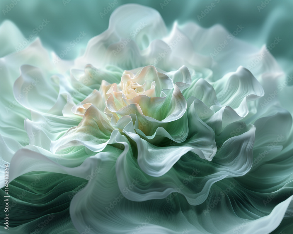 Elegant floral texture in green and white background.
Elegant floral texture in green and white background.