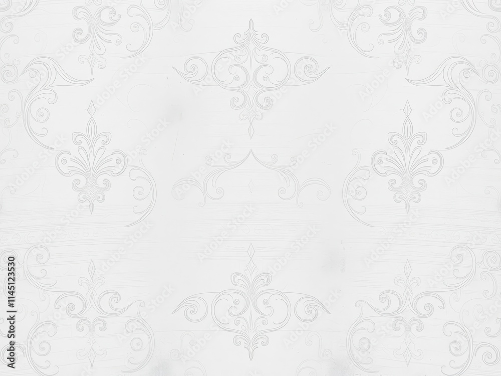 Plaster background with delicate floral pattern in white and light gray tones, decoration, light gray, pattern Plaster background with delicate floral pattern in white and light gray tones, decoration, light gray, pattern