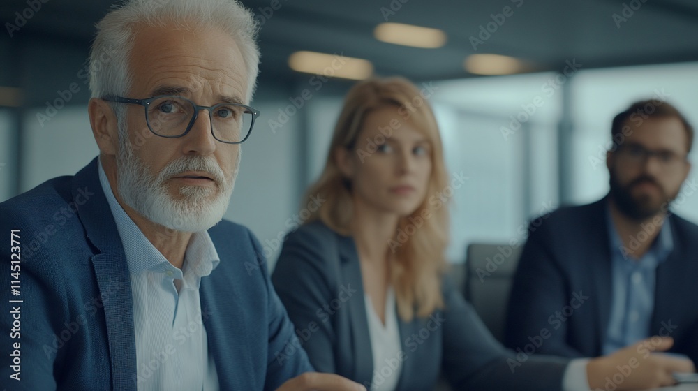 A business meeting with three professionals discussing ideas. A business meeting with three professionals discussing ideas.