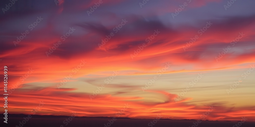 Fototapeta premium A stunning abstract sky at sunset with vibrant colors blending together in a mesmerizing display, breathtaking, nature