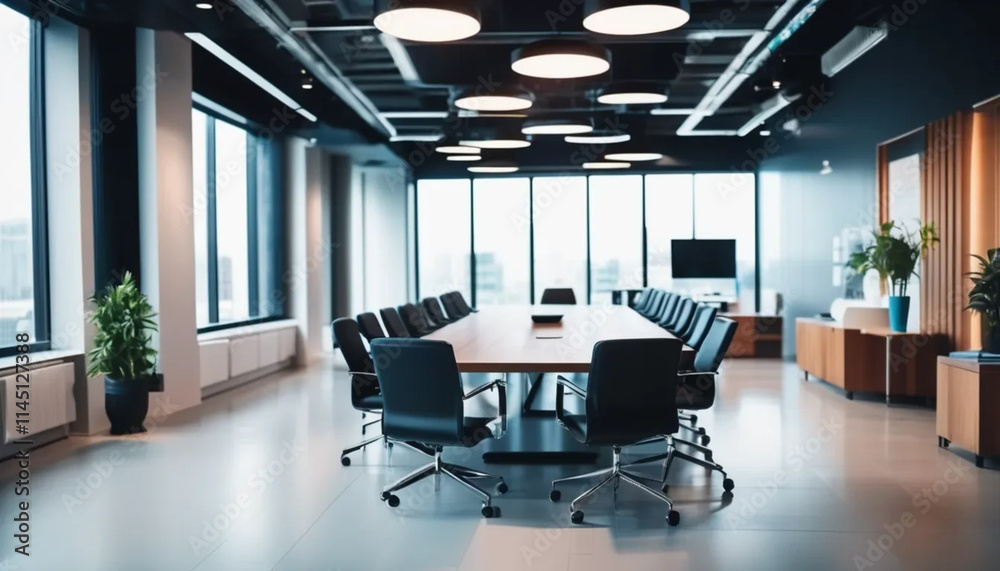 Conference room in modern office. Conference room in modern office.