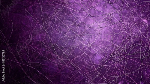 Abstract background with tangled lines and textures in vibrant shades of purple, creating a dynamic and artistic design for modern and creative concepts.

