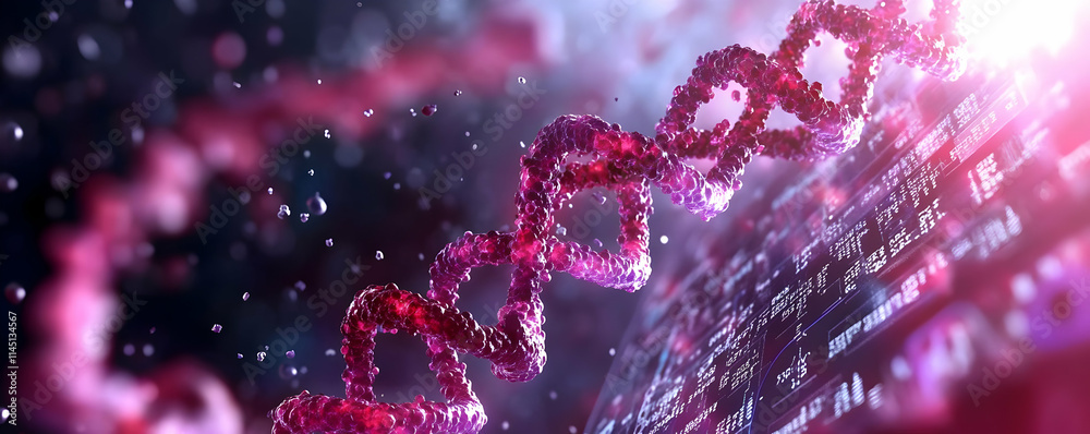 Dna Strands Rotating with Scientific Data Analysis and Genetic Code Concept, Dna Research with Biotechnology Theme or Molecular Biology Theme. Dna Strands Rotating with Scientific Data Analysis and Genetic Code Concept, Dna Research with Biotechnology Theme or Molecular Biology Theme.