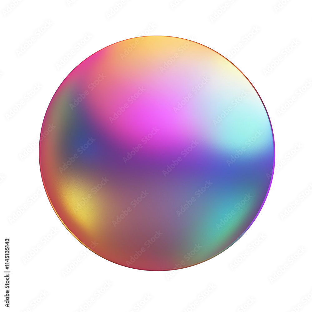 Gradient Rainbow Circle With Glossy Effect: Metallic Sheen Isolated On A White Background Gradient Rainbow Circle With Glossy Effect: Metallic Sheen Isolated On A White Background