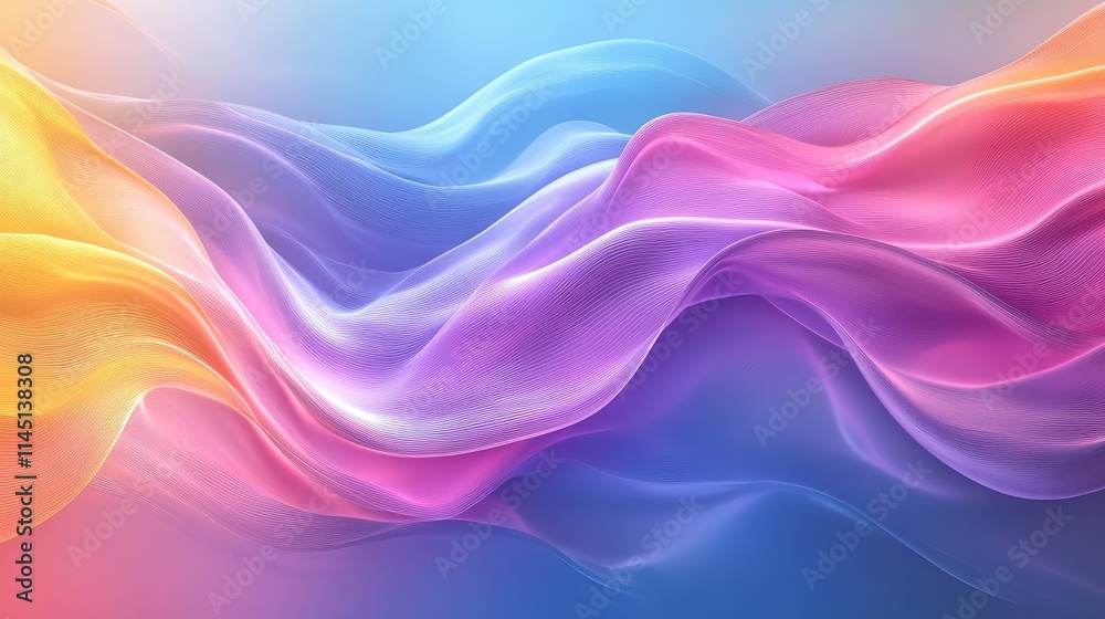 Abstract Background with Flowing Waves in Vibrant Gradient Pastel Colors Abstract Background with Flowing Waves in Vibrant Gradient Pastel Colors