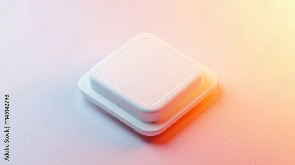 a white square object on a pink and blue background a white square object on a pink and blue background