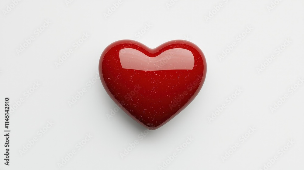 Red heart on white background. Red heart on white background.