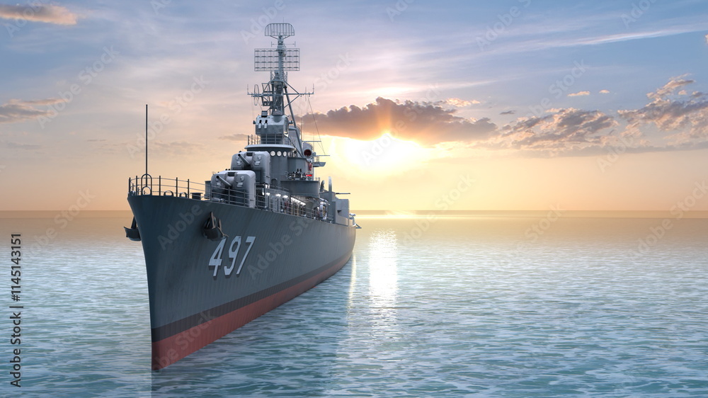 イージス艦 3DCGレンダリング イージス艦 3DCGレンダリング