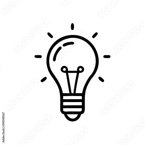 Minimalist lightbulb icon symbolizing ideas, innovation, and creativity