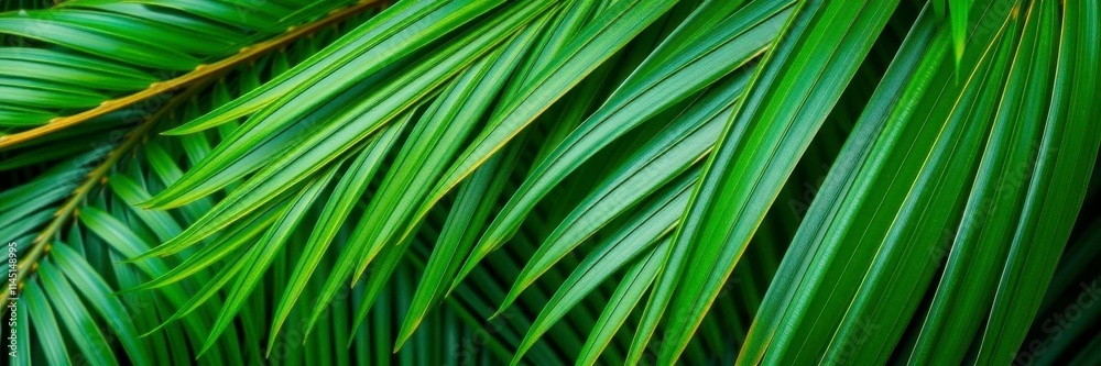 Close up of vibrant green palm leaf texture, botanical, lush, tropical Close up of vibrant green palm leaf texture, botanical, lush, tropical