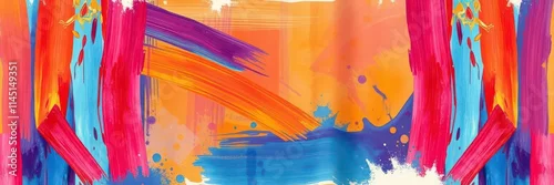 Panel kuchenny z motywem Colorful and vibrant abstract watercolor painting on textured paper, vibrant, artistic