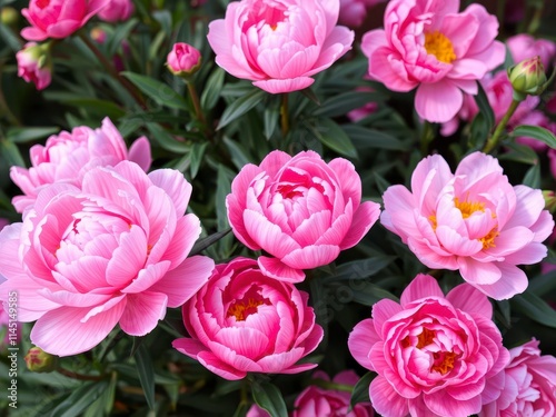 Beautiful pink peony flowers creating a stunning background, flora, background